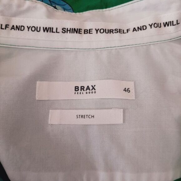 BRAX Feel Good Large Floral Button Down Shirt Green Sz XL | Eur 46 - Picture 9 of 11